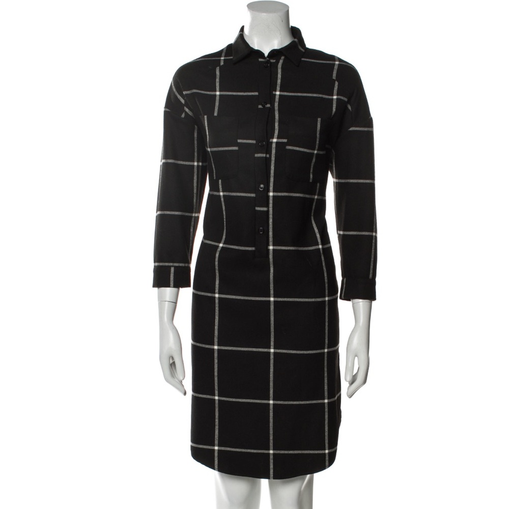 Magdalena by Nathalie Lachat Plaid Flannel Midi Shirt Dress Knee-Length size L